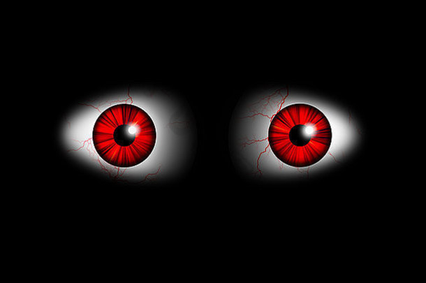 一对血迹斑斑的眼睛的插图。