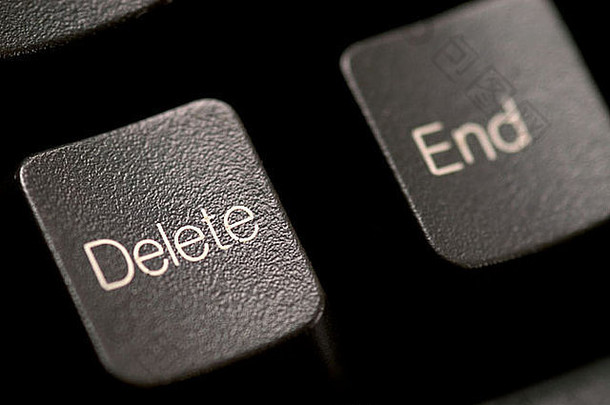 删除黑色计算机键盘键的端扣通信计算技术字母表按钮命令按钮