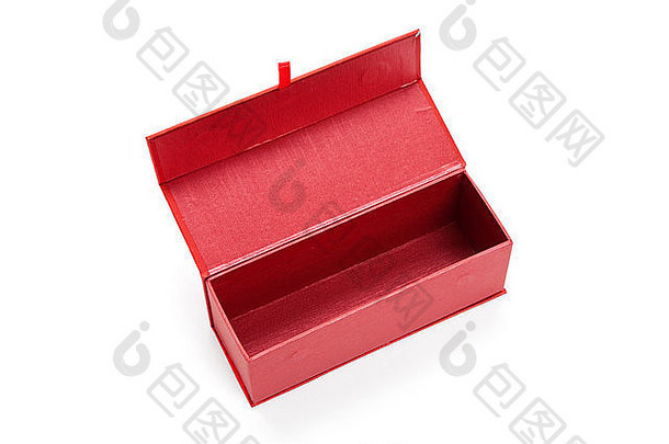 白色背景的红色礼品盒