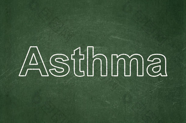 医学概念：黑板背景上的哮喘