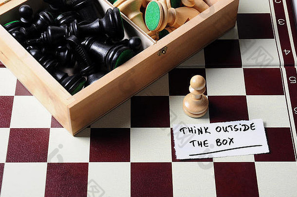 国际象棋盒-跳出框框思考概念