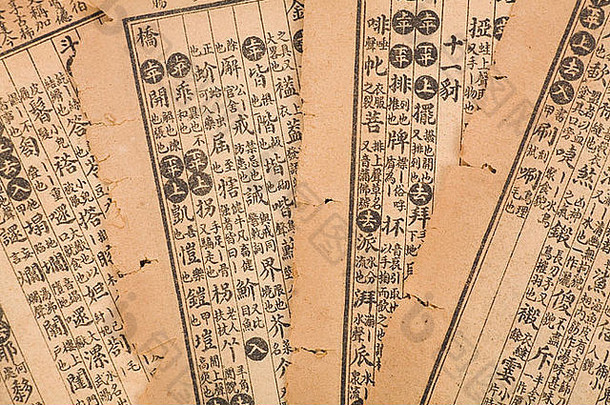 棕色古董中文书页为背景