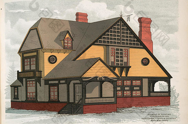老式房子的插图