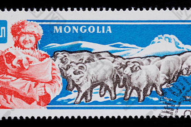 蒙古邮资邮票白羊座产卵管亚扪人白羊座