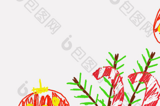 一个孩子用毛毡笔画的圣诞快乐动画，非常多彩和快乐的动画背景