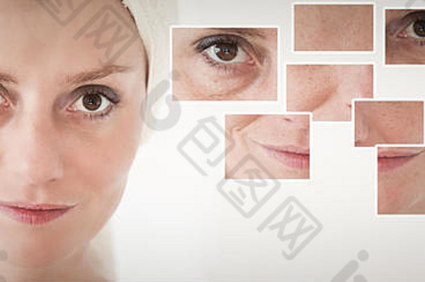 美容理念-皮肤护理、抗衰老程序、年轻化、提升、收紧面部皮肤