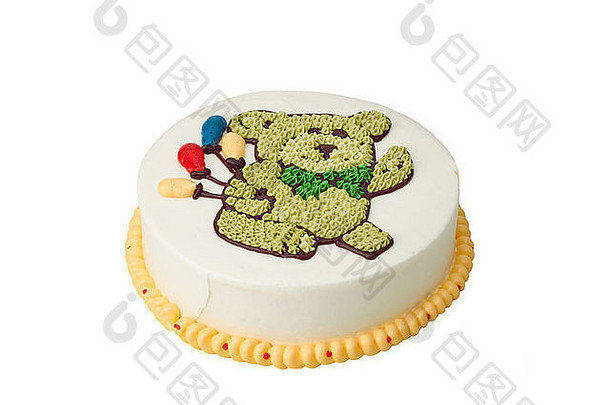美味的色彩斑斓的生日蛋糕