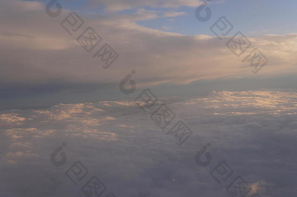天空云日落内部飞机景观