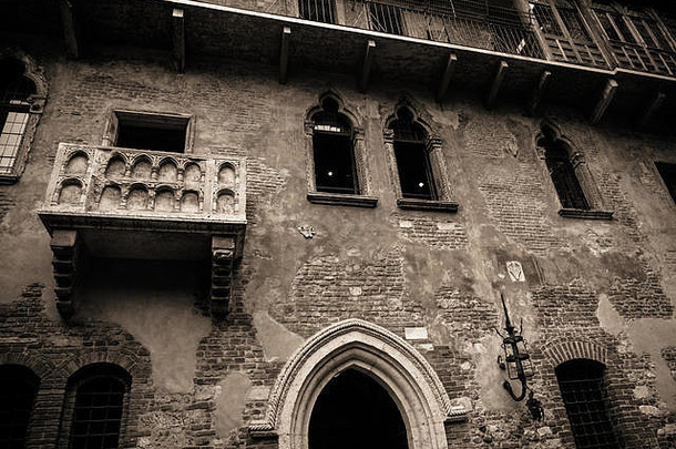 意大利维罗纳罗密欧与朱丽叶的阳台。维罗纳的罗密欧与朱丽叶阳台