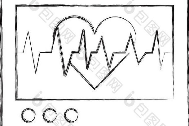 显示心跳监测的心电图机