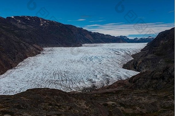 格陵兰岛正在融化的冰川。冰川景观。