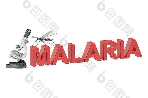 疟疾概念孤立的白色背景