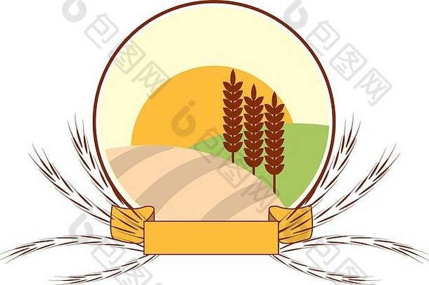 小麦耳朵徽章图标