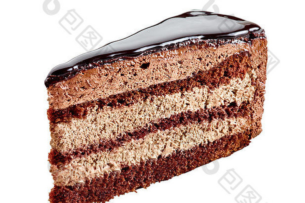 巧克力蛋糕的特写镜头