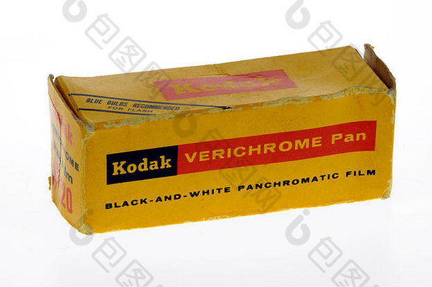 柯达Verichrome Pan 120胶卷盒，附带胶卷。