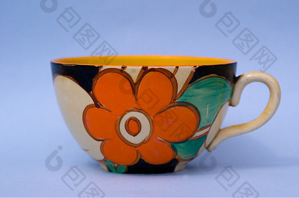 克拉丽斯·克利夫1930年代英国装饰艺术陶器杯碟