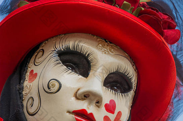 典型的色彩斑斓的面具威尼斯狂欢节