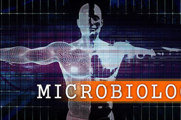 具有人体扫描概念的微生物医疗行业