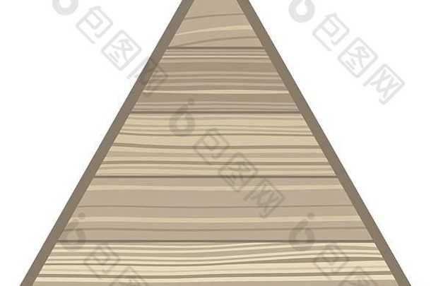 三角形木纹理孤立的图标