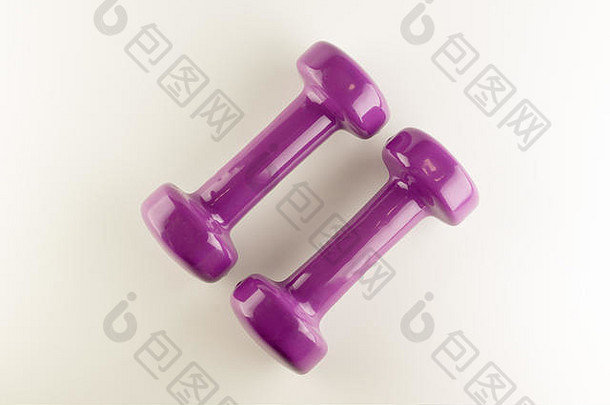 公斤紫色的哑铃橡胶涂层