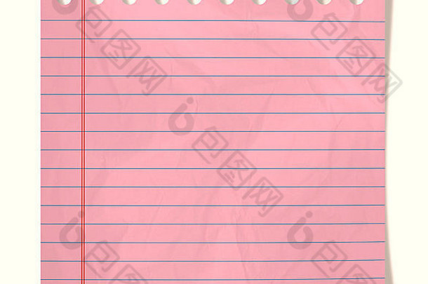 一块粉红色的笔记本表孤立的白色