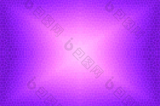 抽象的紫色和粉<strong>红色</strong>辐射梯度背景。具有像素方形块的纹理。马赛克图案。