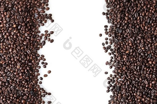 烘焙<strong>咖啡</strong>豆背景，带拷贝空间