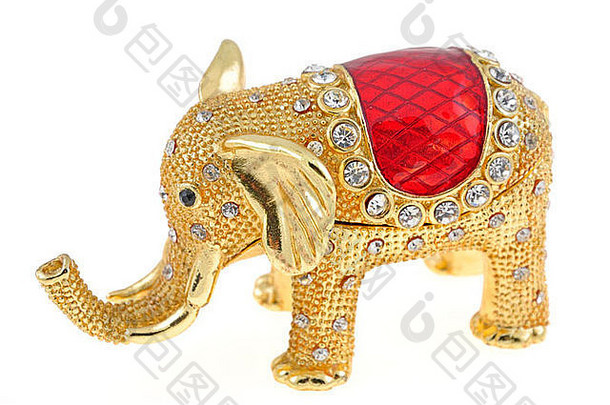 珠宝盒子形式大象微型