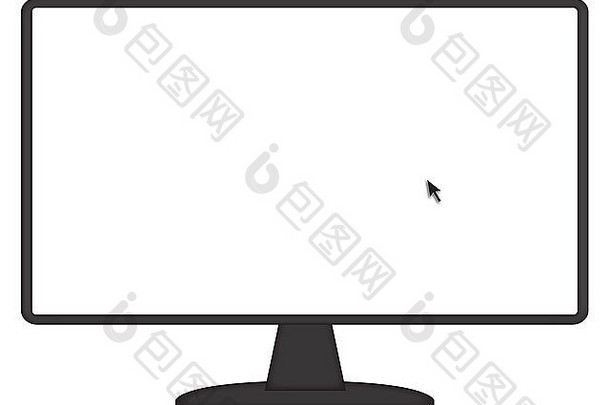在白色背景上隔离的计算机屏幕上的鼠标箭头或光标