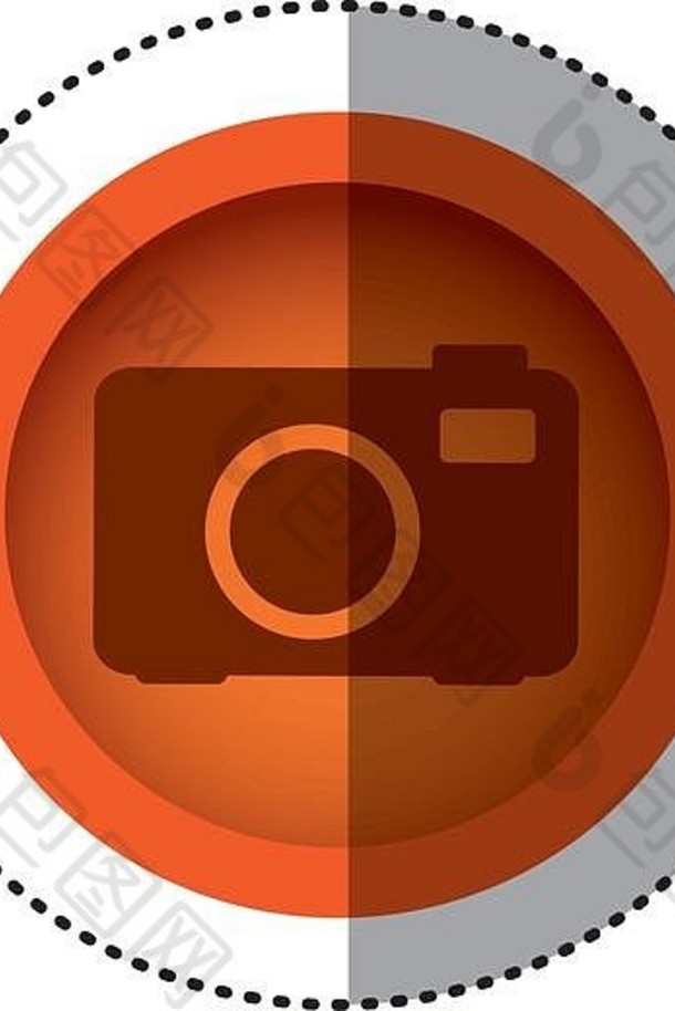 橙色轮象征数字相机图标
