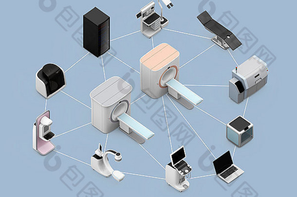 网络专业医学影像系统概念。剪辑路径可用。