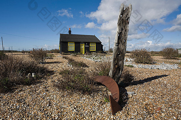 Prospect小屋，德里克·贾曼（Derek Jarman）的故居，Dungess，罗姆尼沼泽，肯特郡，英国，欧洲