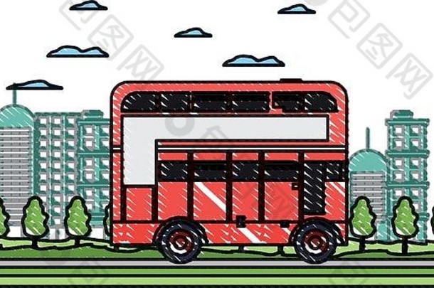 涂鸦建筑城市伦敦公共汽车城市街