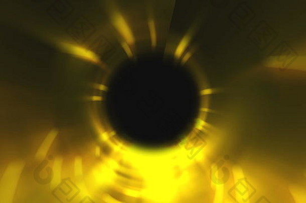 空间漩涡黄金隧道，计算机生成背景，三维渲染背景