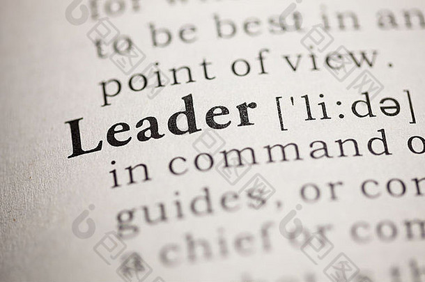 假字典，字典里对单词Leader的定义。