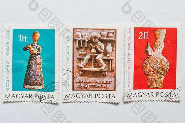 乌日哥罗德乌克兰约集合邮资邮票印刷匈牙利显示作品玛吉特kovacs- - - - - -