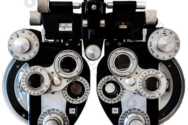 视力测量光学综合屈光检查仪白色背景