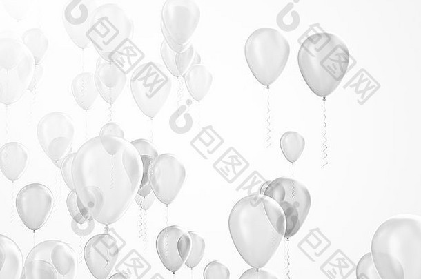 庆祝背景一大群银气球