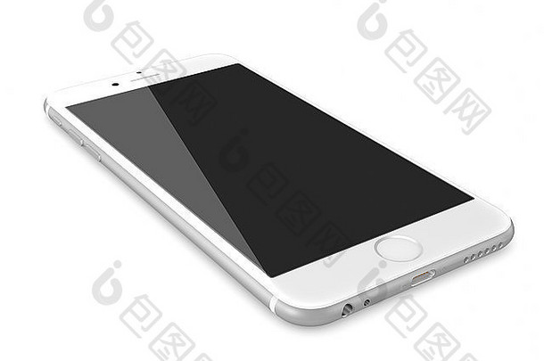 银智能手机空白屏幕白色背景