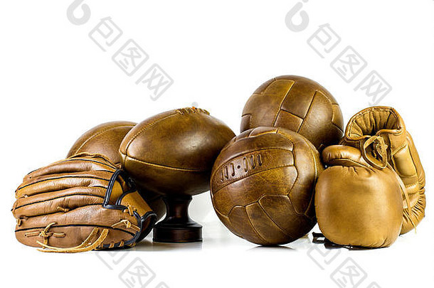 古董皮革体育设备球