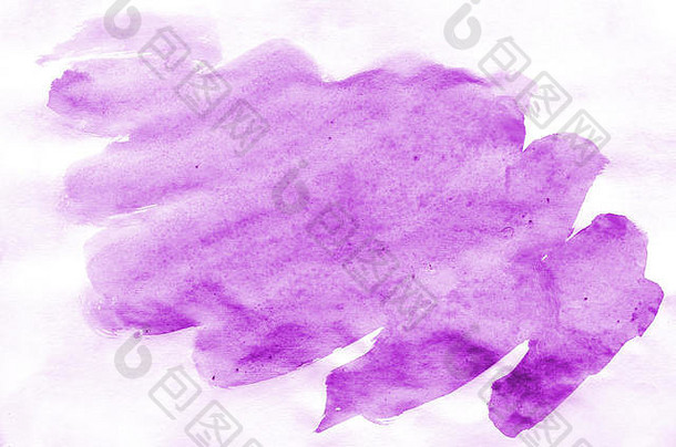 水彩抽象图像背景设计的任何矩形文件的标准比例。明亮的水彩画紫色斑点的构成