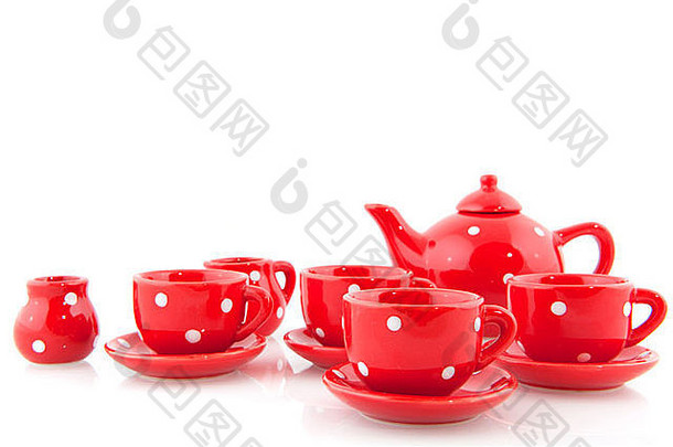 红点陶器、茶或咖啡