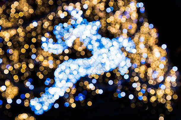 抽象复古圣诞城市灯光背景