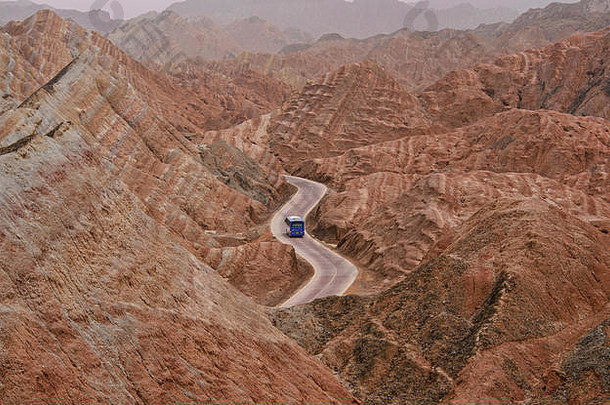 生动的色彩斑斓的砂岩张掖Danxia地形地质公园甘肃中国