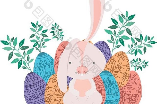 复活节兔子蛋孤立的图标