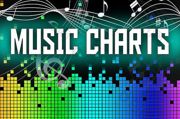 音乐图表意味着流行音乐和声学音乐