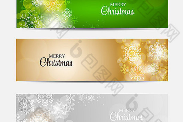 圣诞雪花网站标题和横幅背景设置