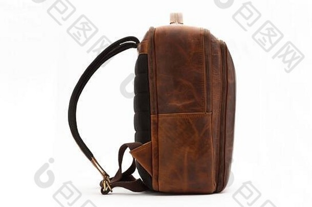 背包皮革袋棕色（的）行李现代时尚附件设计