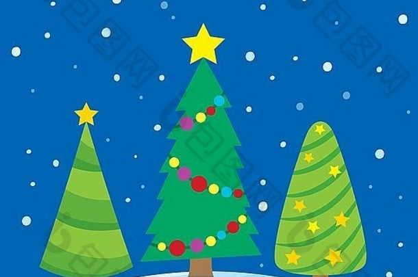 风格化的圣诞树主题图片1-图片插图。