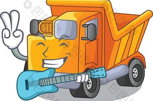 吉他卡车高速公路路吉祥物